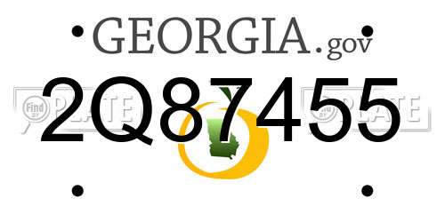 2Q87455 Georgia License Plate