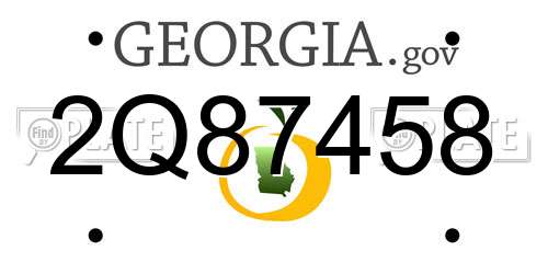 2Q87458 Georgia License Plate