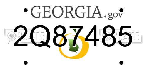 2Q87485 Georgia License Plate