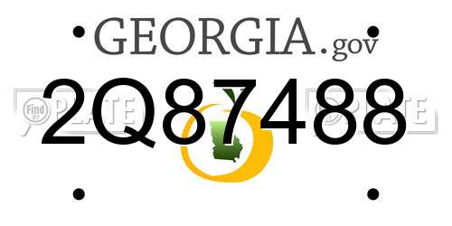 2Q87488 Georgia License Plate