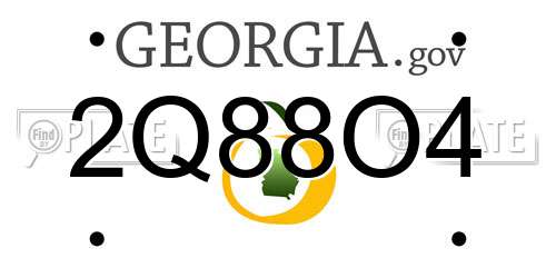 2Q88O4 Georgia License Plate