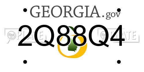 2Q88Q4 Georgia License Plate
