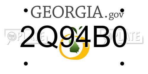 2Q94B0 Georgia License Plate