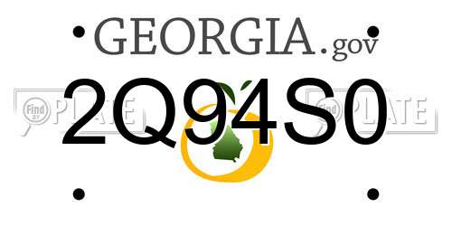 2Q94S0 Georgia License Plate