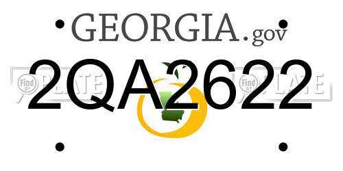 2QA2622 Georgia License Plate