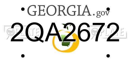2QA2672 Georgia License Plate