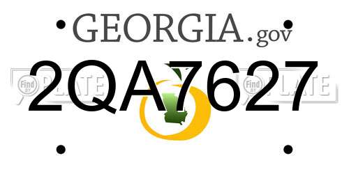 2QA7627 Georgia License Plate