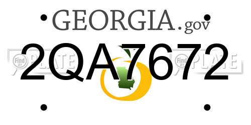 2QA7672 Georgia License Plate