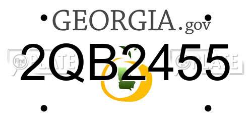 2QB2455 Georgia License Plate