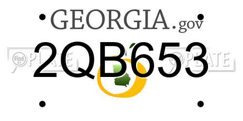 2QB653 Georgia License Plate