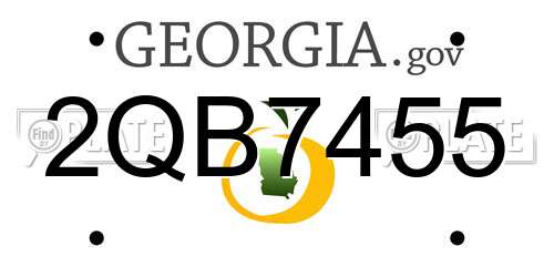 2QB7455 Georgia License Plate