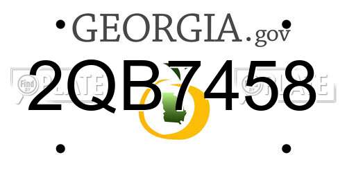 2QB7458 Georgia License Plate