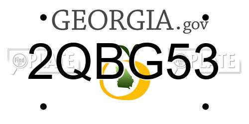 2QBG53 Georgia License Plate