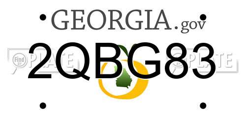 2QBG83 Georgia License Plate