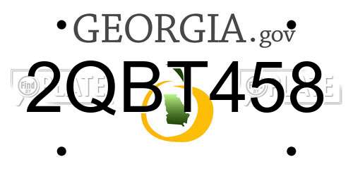 2QBT458 Georgia License Plate