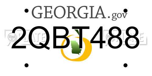 2QBT488 Georgia License Plate