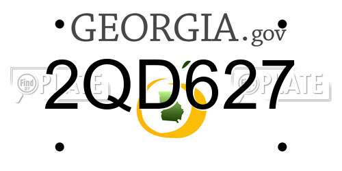 2QD627 Georgia License Plate