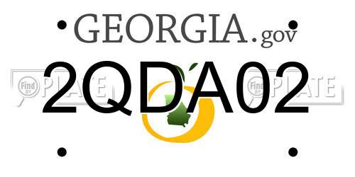 2QDA02 Georgia License Plate