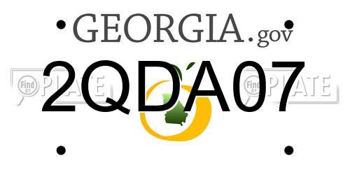 2QDA07 Georgia License Plate