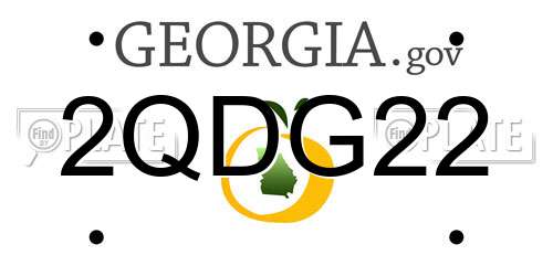 2QDG22 Georgia License Plate