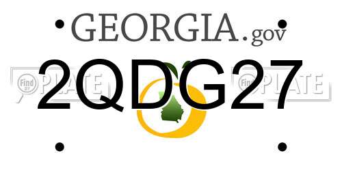 2QDG27 Georgia License Plate