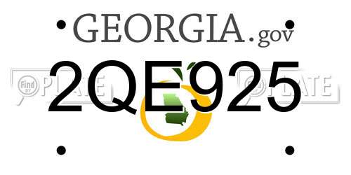 2QE925 Georgia License Plate