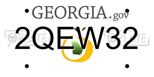 2QEW32 Georgia License Plate