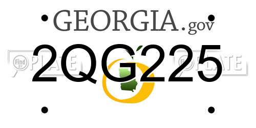 2QG225 Georgia License Plate