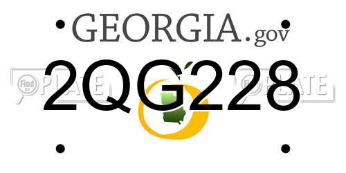 2QG228 Georgia License Plate