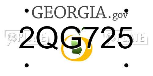 2QG725 Georgia License Plate