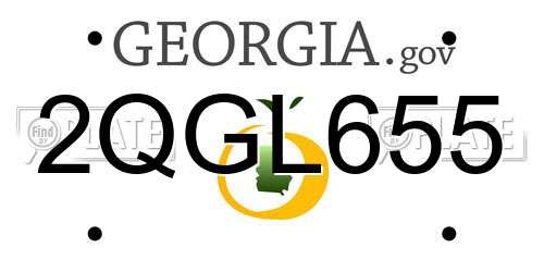 2QGL655 Georgia License Plate