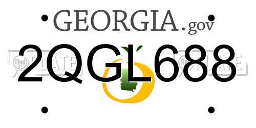 2QGL688 Georgia License Plate