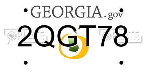 2QGT78 Georgia License Plate