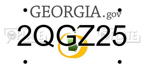 2QGZ25 Georgia License Plate
