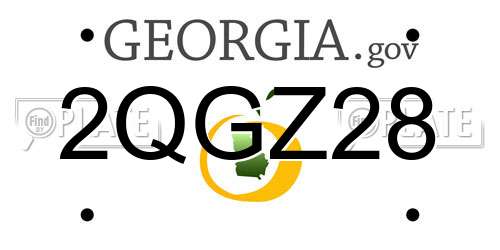 2QGZ28 Georgia License Plate