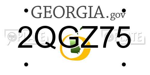 2QGZ75 Georgia License Plate