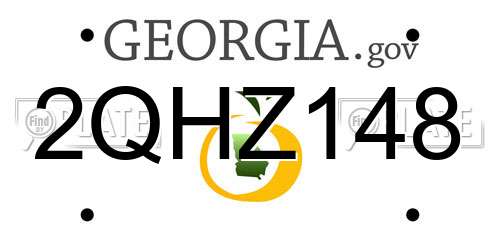 2QHZ148 Georgia License Plate