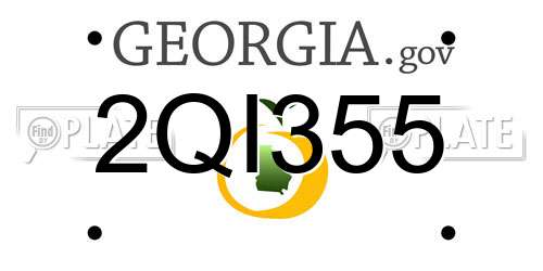 2QI355 Georgia License Plate