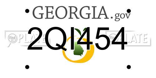 2QI454 Georgia License Plate