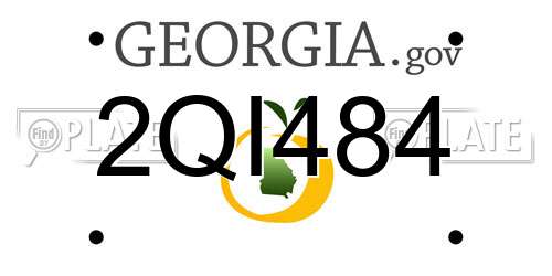 2QI484 Georgia License Plate
