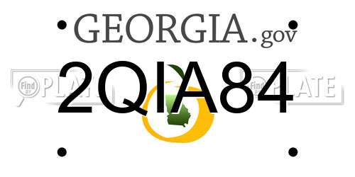 2QIA84 Georgia License Plate