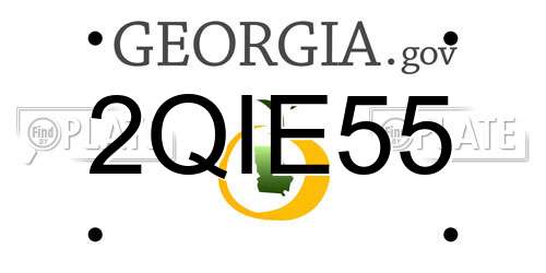 2QIE55 Georgia License Plate