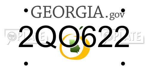 2QO622 Georgia License Plate