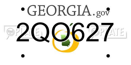 2QO627 Georgia License Plate