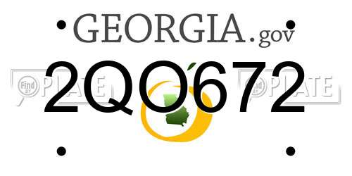 2QO672 Georgia License Plate