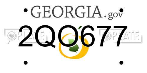 2QO677 Georgia License Plate