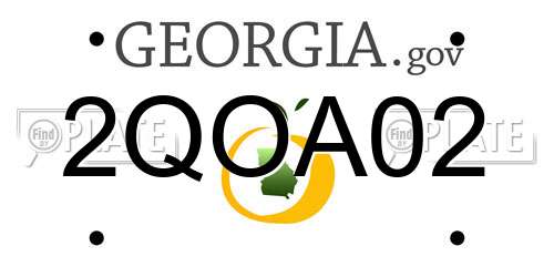 2QOA02 Georgia License Plate