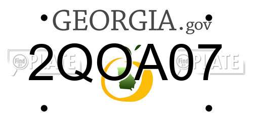 2QOA07 Georgia License Plate