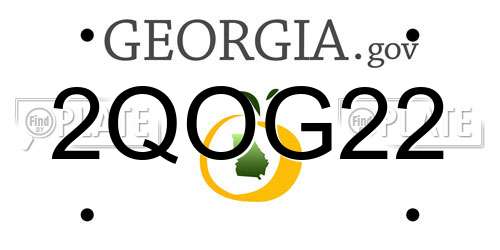 2QOG22 Georgia License Plate