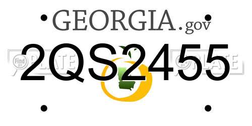 2QS2455 Georgia License Plate